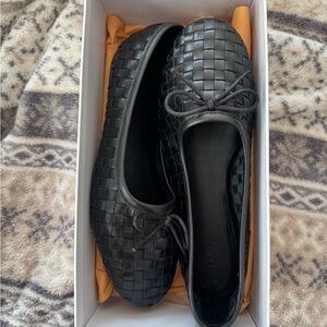 Quince Black Woven Flats